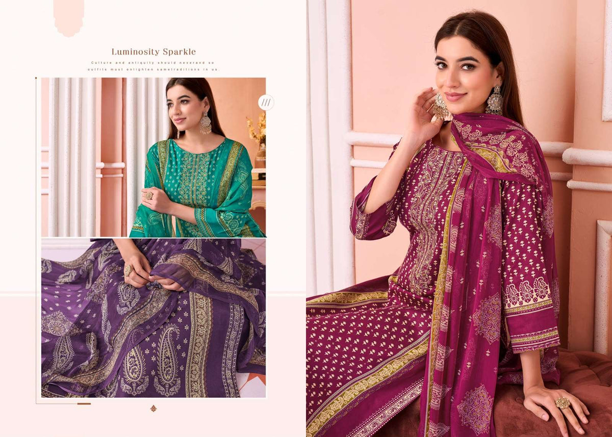 Supriya Fashion Satori Jam Cotton Embroidered Dress Material Wholesale Catalogue - Amrah Wholesale