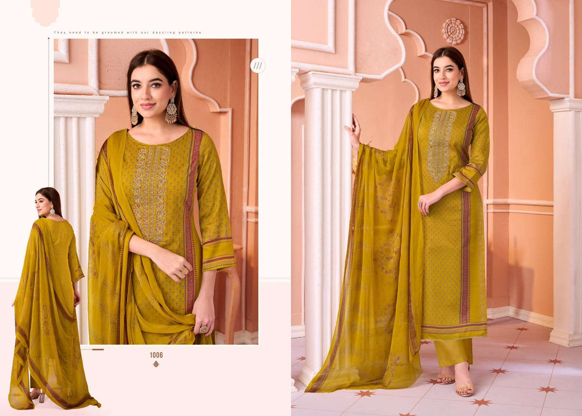 Supriya Fashion Satori Jam Cotton Embroidered Dress Material Wholesale Catalogue - Amrah Wholesale