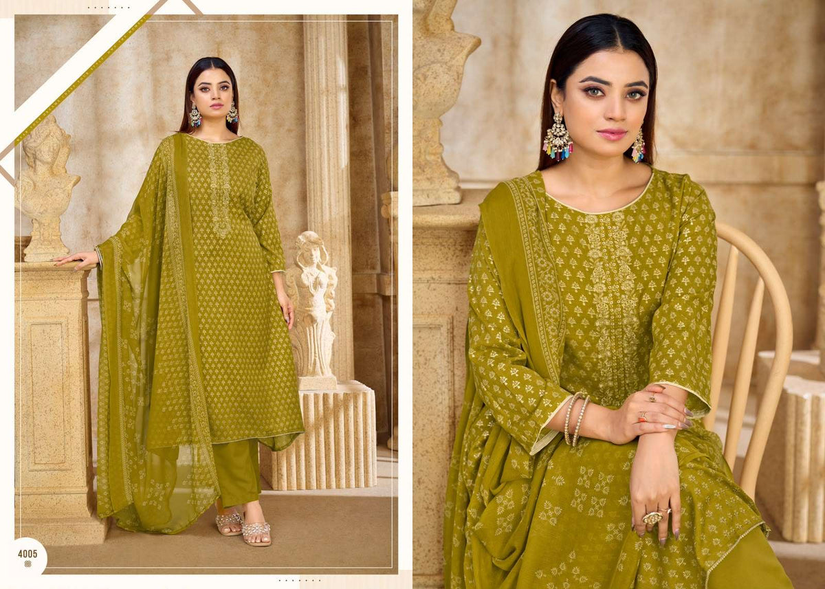 Supriya Fashion Soni Saloni Vol 4 Cotton Slub Dress Material - Amrah Wholesale