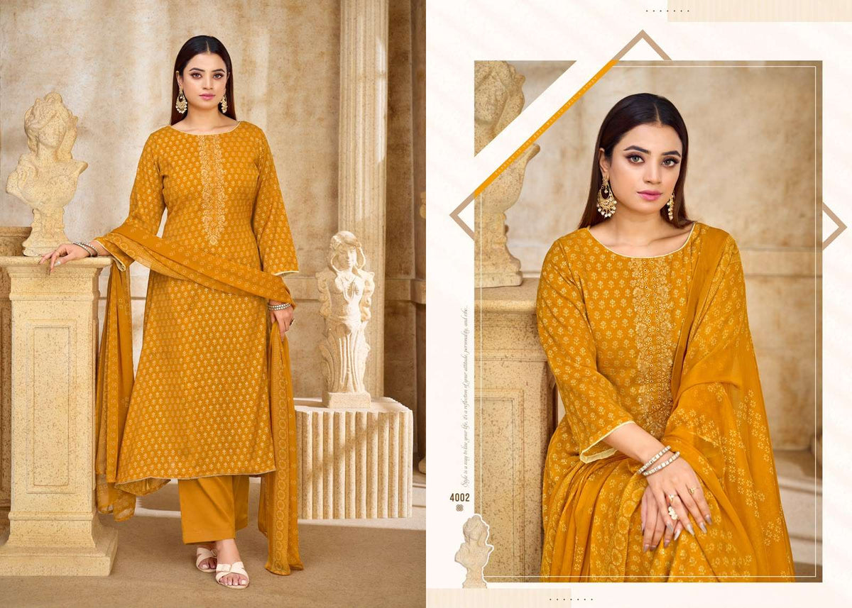 Supriya Fashion Soni Saloni Vol 4 Cotton Slub Dress Material - Amrah Wholesale