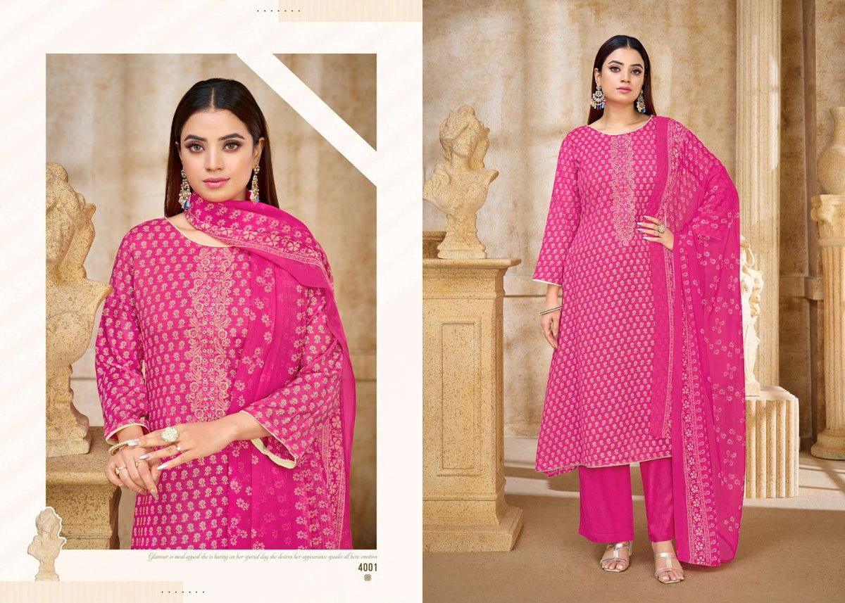 Supriya Fashion Soni Saloni Vol 4 Cotton Slub Dress Material - Amrah Wholesale