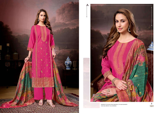 Supriya Fashion Summer Jacquard Muslin Jacquard Dress Material - Amrah Wholesale