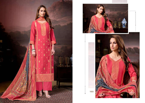 Supriya Fashion Summer Jacquard Muslin Jacquard Dress Material - Amrah Wholesale