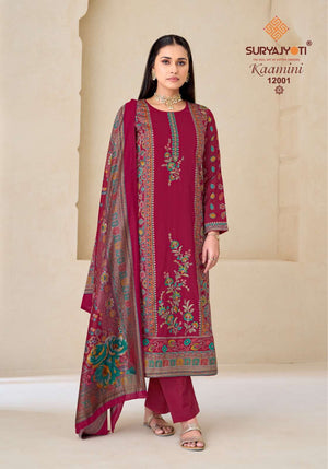 SuryaJyoti Kaamini Vol-12 Satin Printed Unstitched Dress Material