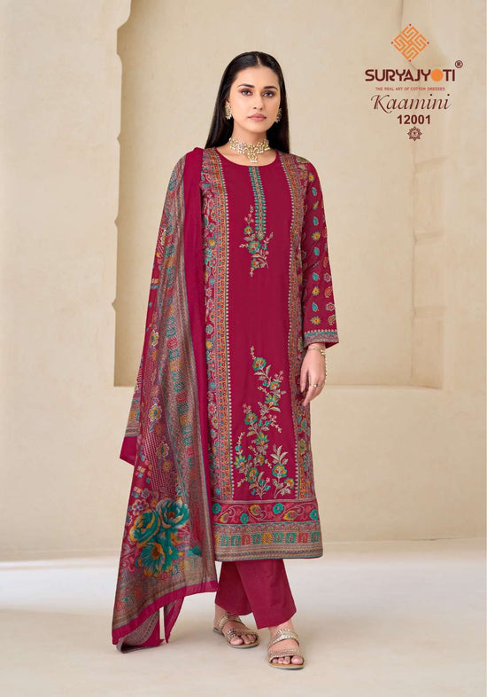 SuryaJyoti Kaamini Vol-12 Satin Printed Unstitched Dress Material