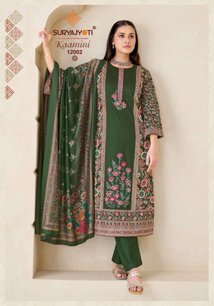 SuryaJyoti Kaamini Vol-12 Satin Printed Unstitched Dress Material