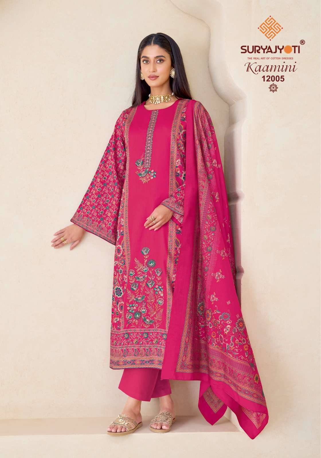 SuryaJyoti Kaamini Vol-12 Satin Printed Unstitched Dress Material