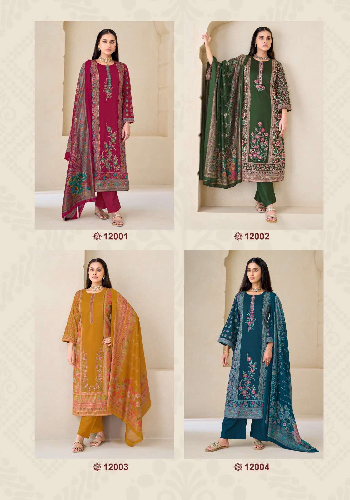 SuryaJyoti Kaamini Vol-12 Satin Printed Unstitched Dress Material