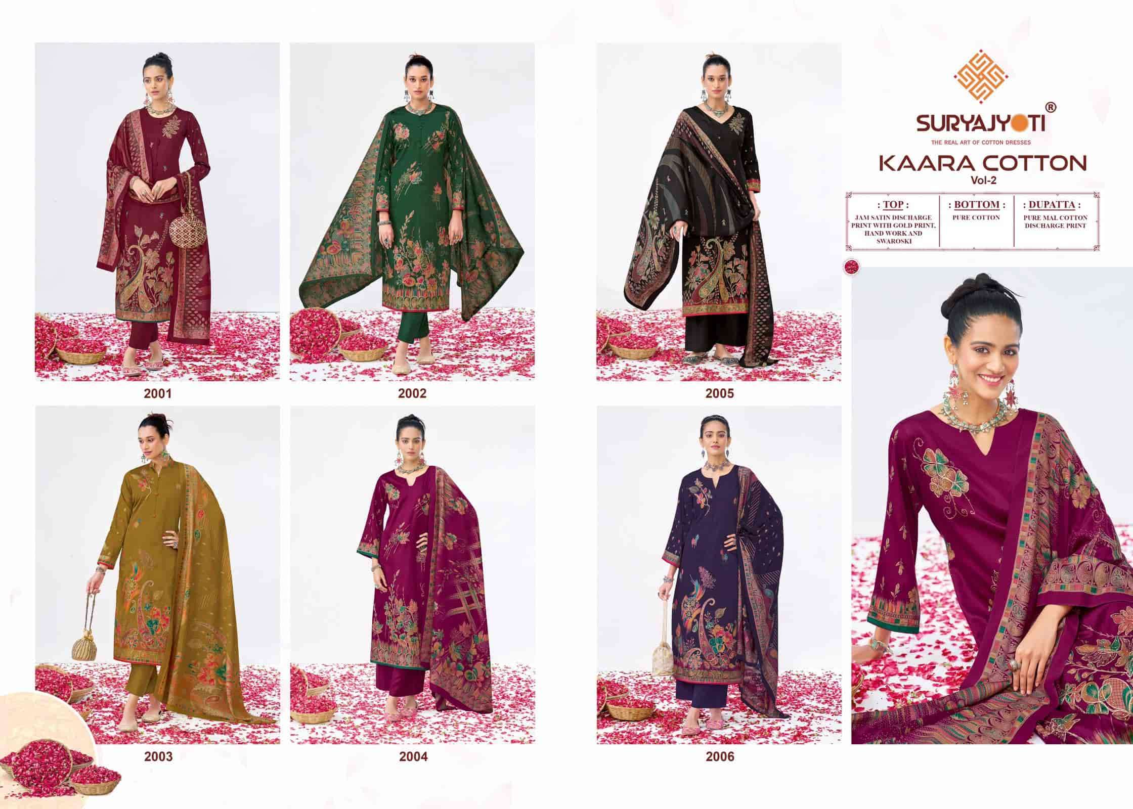 Suryajyoti Kaara Cotton Vol 2 Jam Satin Dress Material
