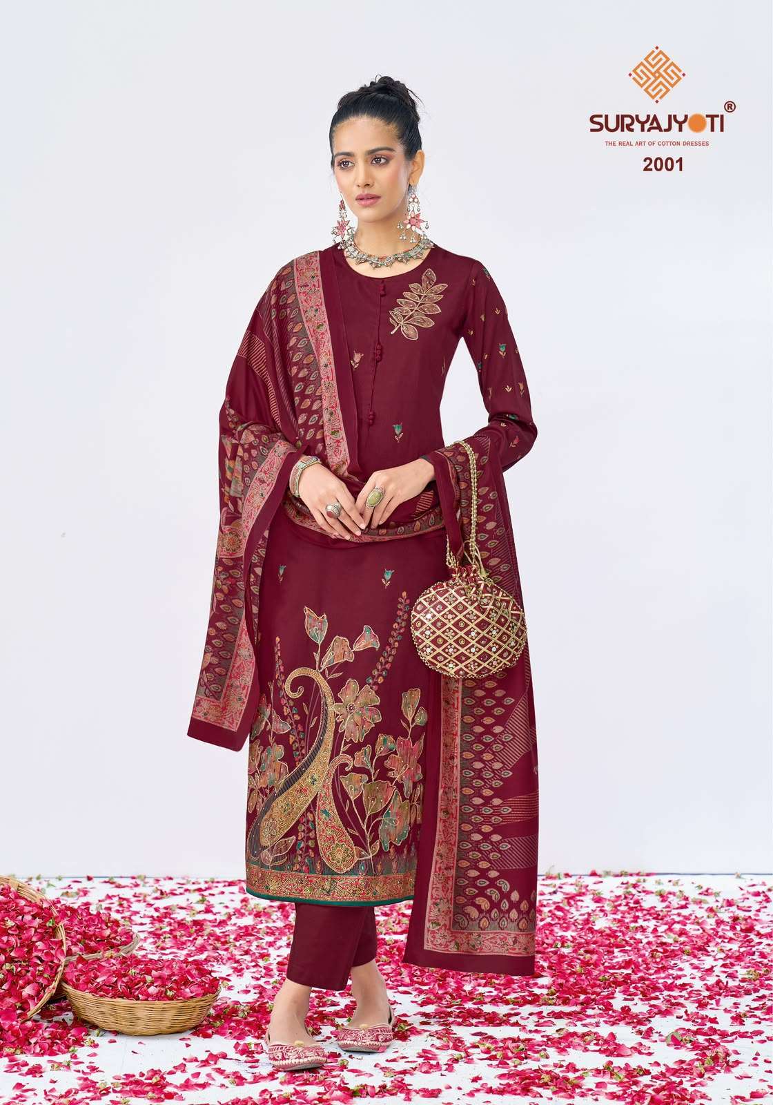 Suryajyoti Kaara Cotton Vol 2 Jam Satin Dress Material