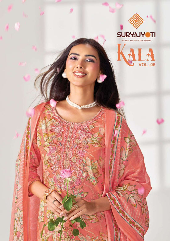 Suryajyoti Kala Vol 6 Pure Cotton Kurti Pant Dupatta Set