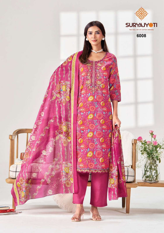 Suryajyoti Kala Vol 6 Pure Cotton Kurti Pant Dupatta Set