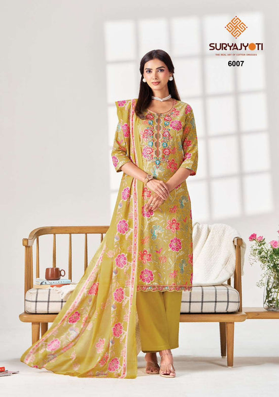 Suryajyoti Kala Vol 6 Pure Cotton Kurti Pant Dupatta Set