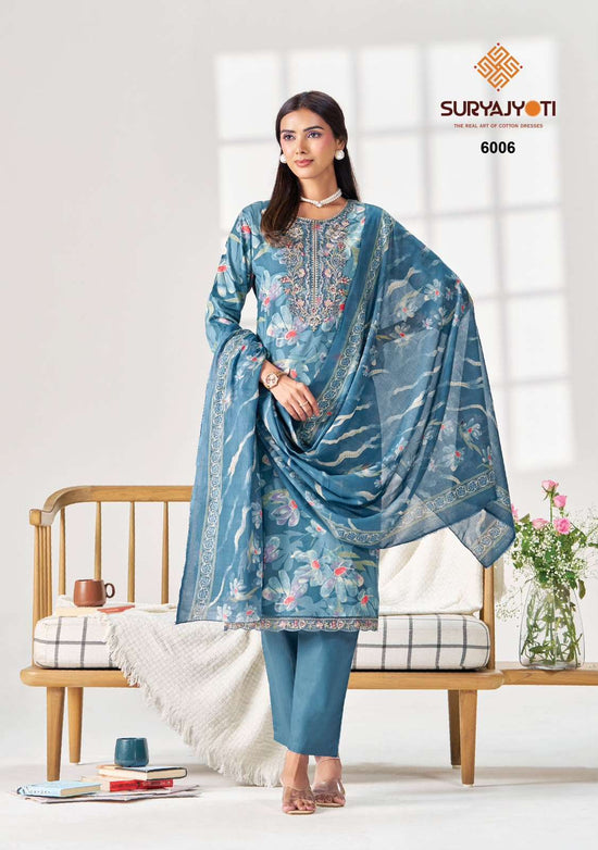 Suryajyoti Kala Vol 6 Pure Cotton Kurti Pant Dupatta Set
