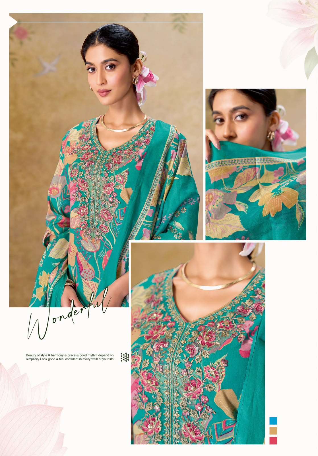 Suryajyoti Kala Vol 7 Pure Cotton Kurti Pant Dupatta Set - Amrah Wholesale