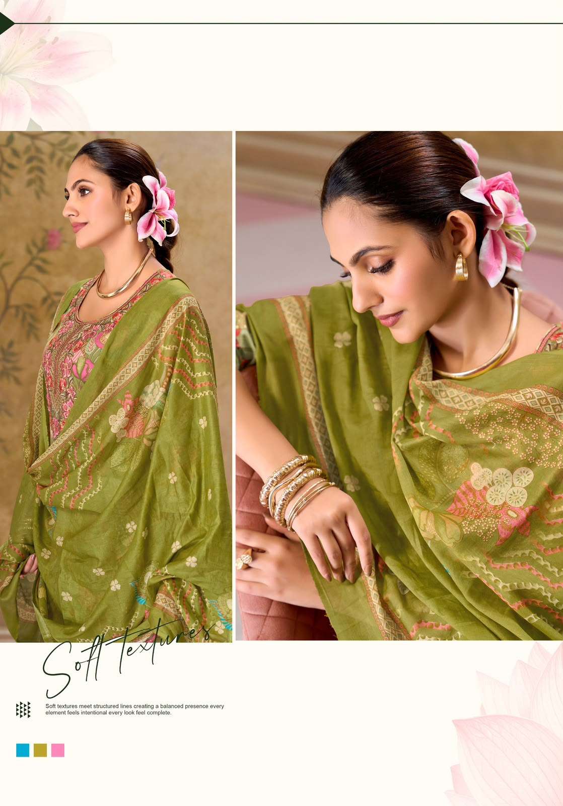 Suryajyoti Kala Vol 7 Pure Cotton Kurti Pant Dupatta Set - Amrah Wholesale