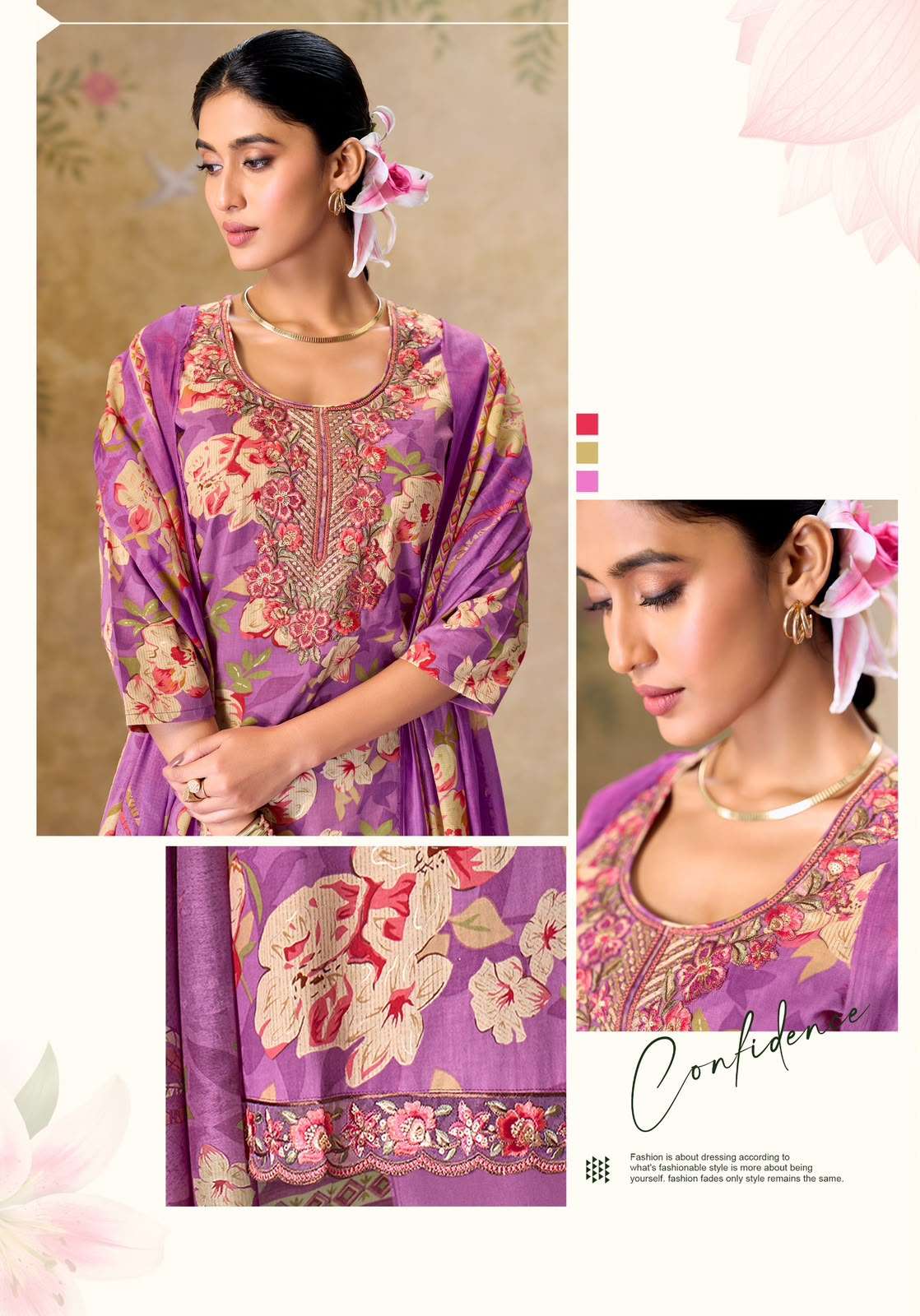 Suryajyoti Kala Vol 7 Pure Cotton Kurti Pant Dupatta Set - Amrah Wholesale