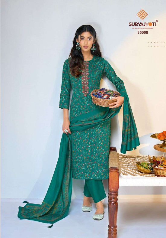 Suryajyoti Kalki Vol 35 Jam Satin Printed Dress Material