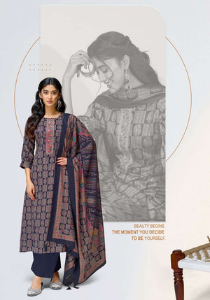 Suryajyoti Kalki Vol 35 Jam Satin Printed Dress Material