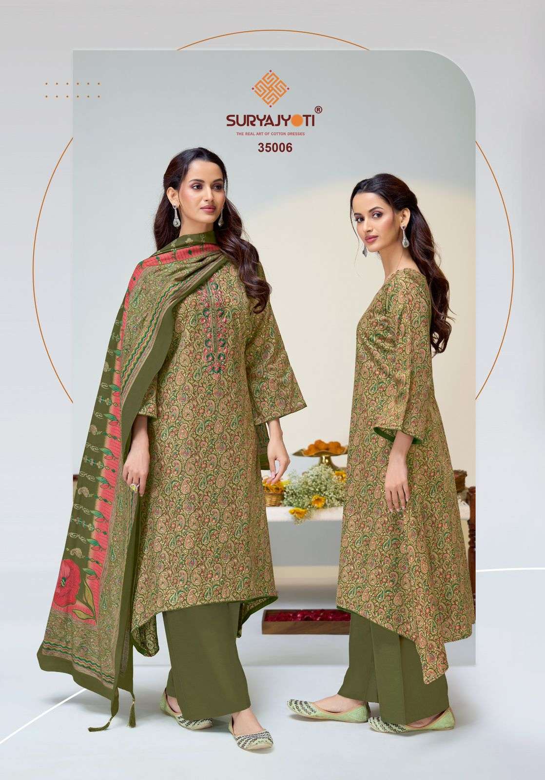 Suryajyoti Kalki Vol 35 Jam Satin Printed Dress Material