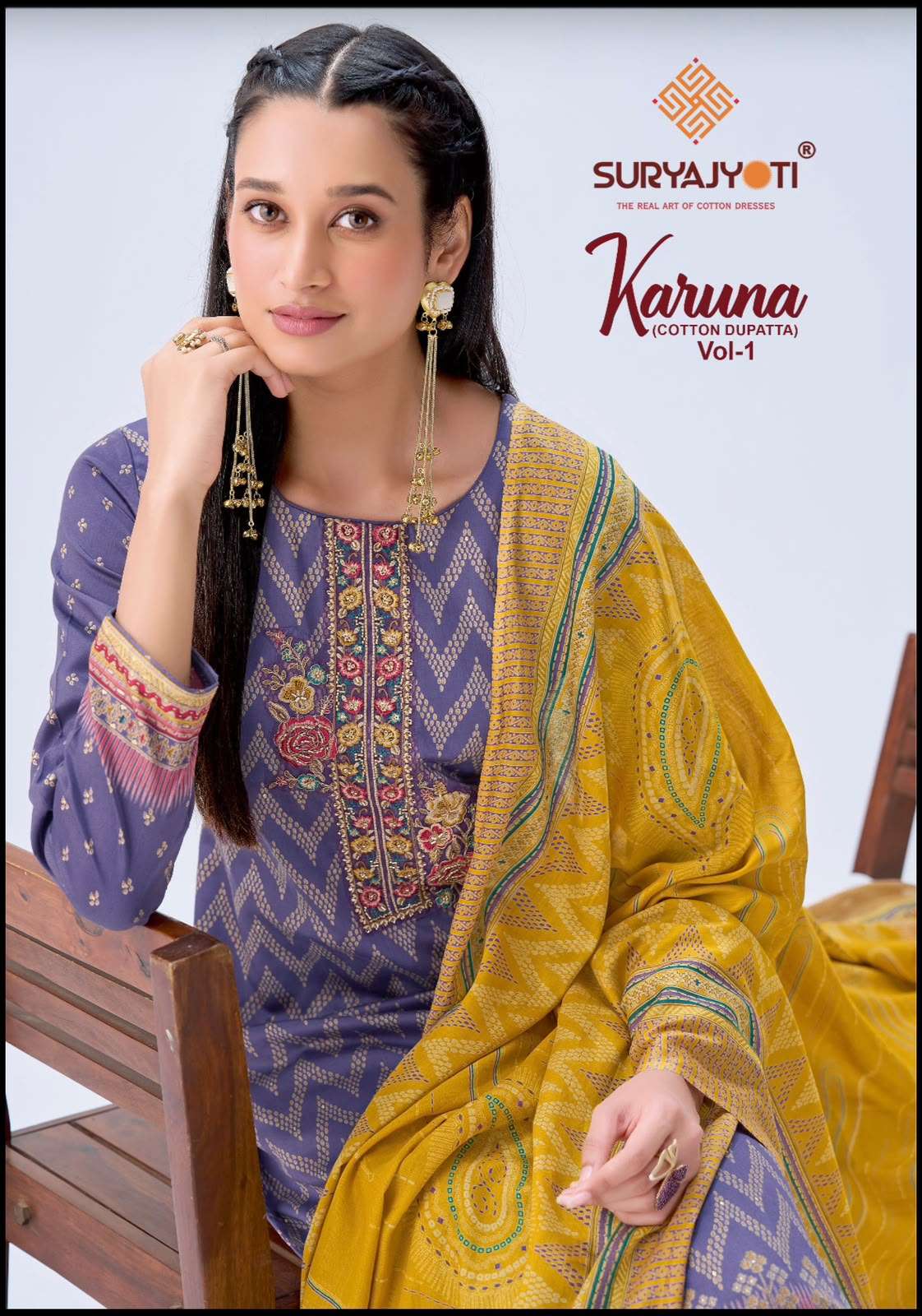 Suryajyoti Karuna Vol 1 Jam Satin Dress Material