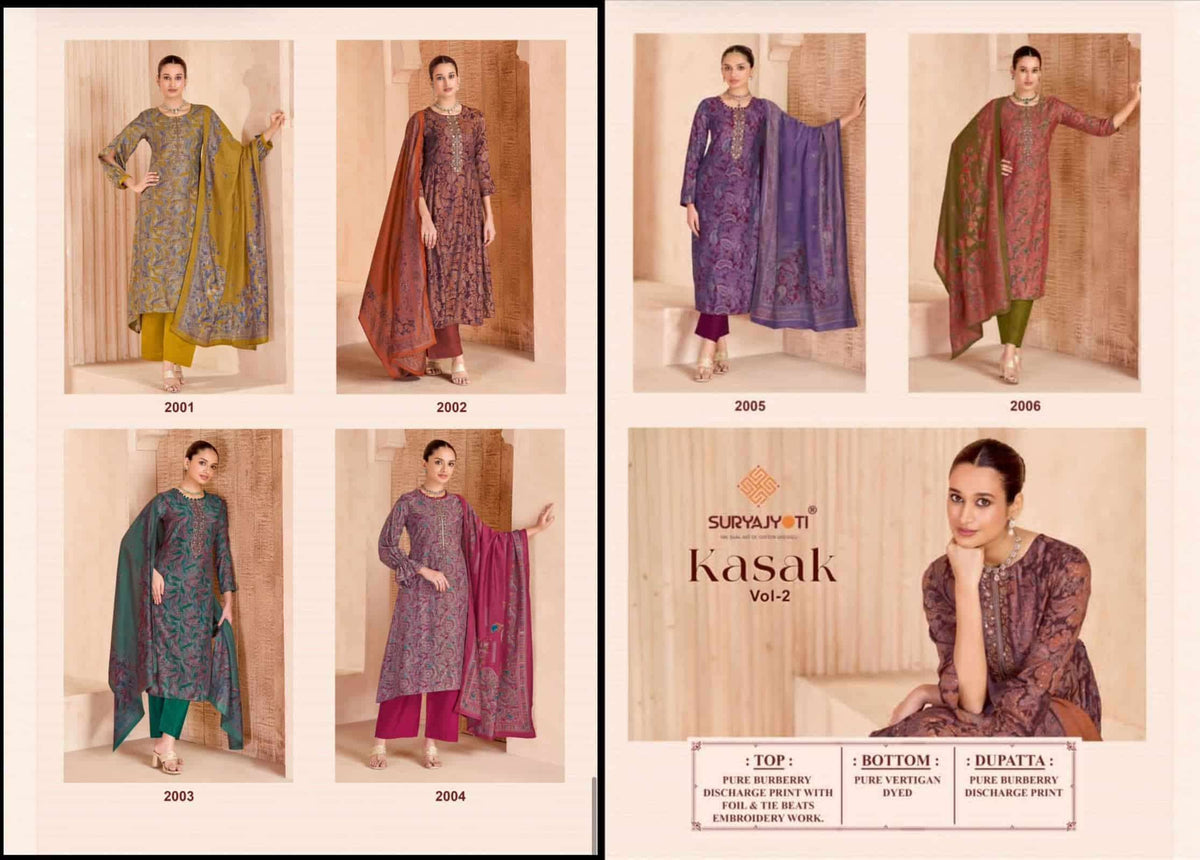 Suryajyoti Kasak Vol 2 Burberry Dress Material