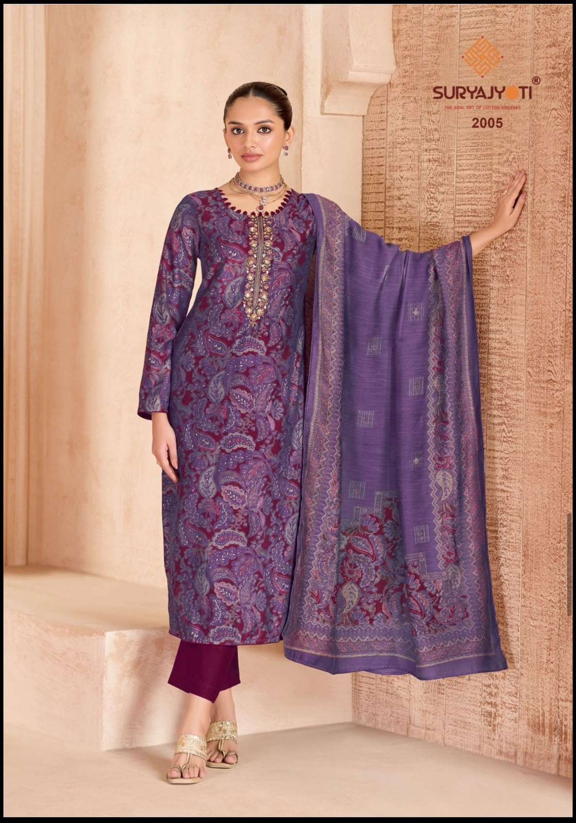 Suryajyoti Kasak Vol 2 Burberry Dress Material