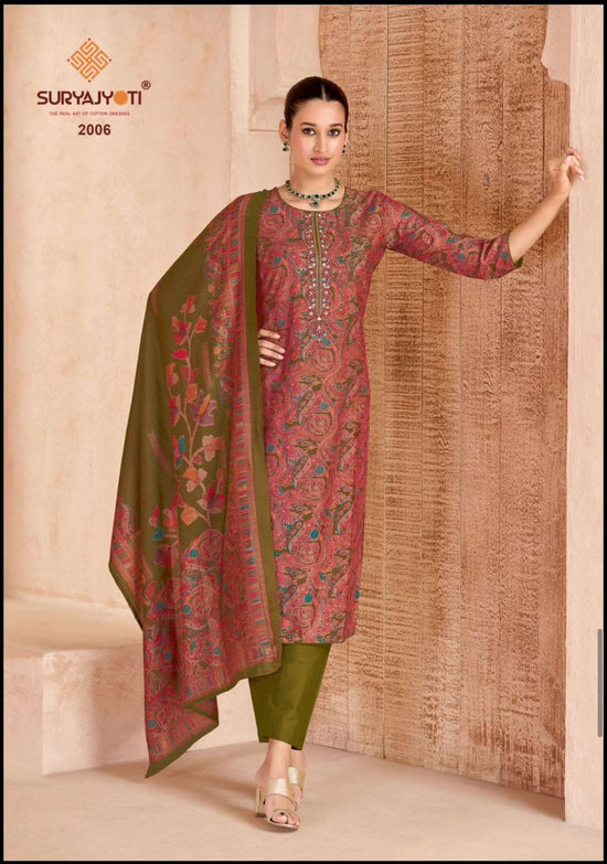 Suryajyoti Kasak Vol 2 Burberry Dress Material
