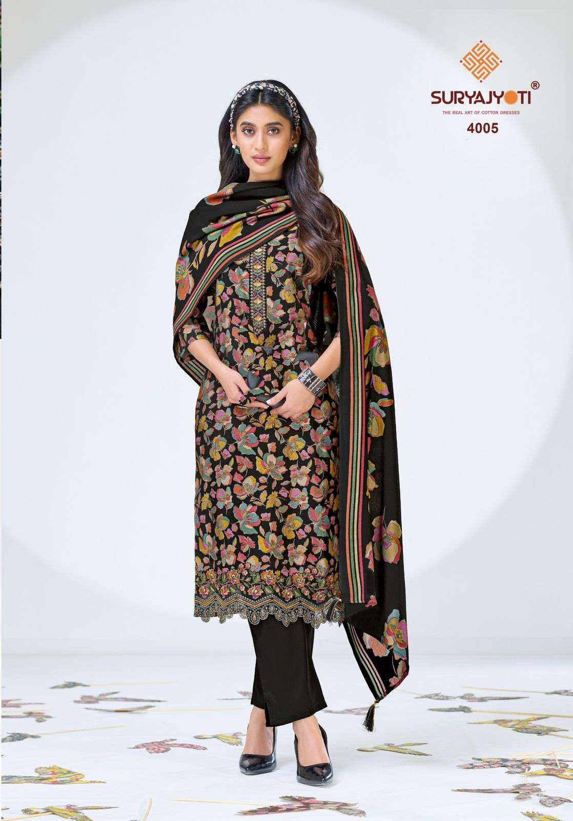 Suryajyoti Katrina Vol 4 Modal Silk Kurti Pant Dupatta Set