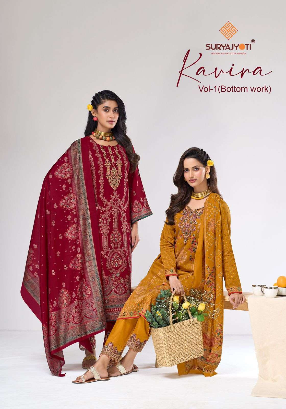 Suryajyoti Kavira Vol 1 Dress Material Wholesale Catalogue - Amrah Wholesale