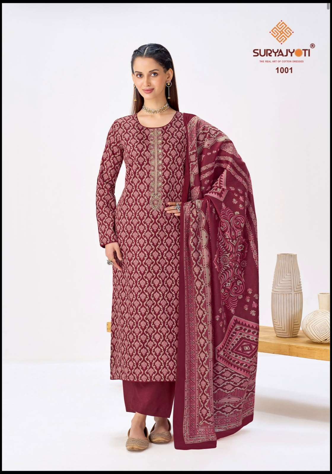 Suryajyoti Krista Vol 1 Jaam Satin Dress Material