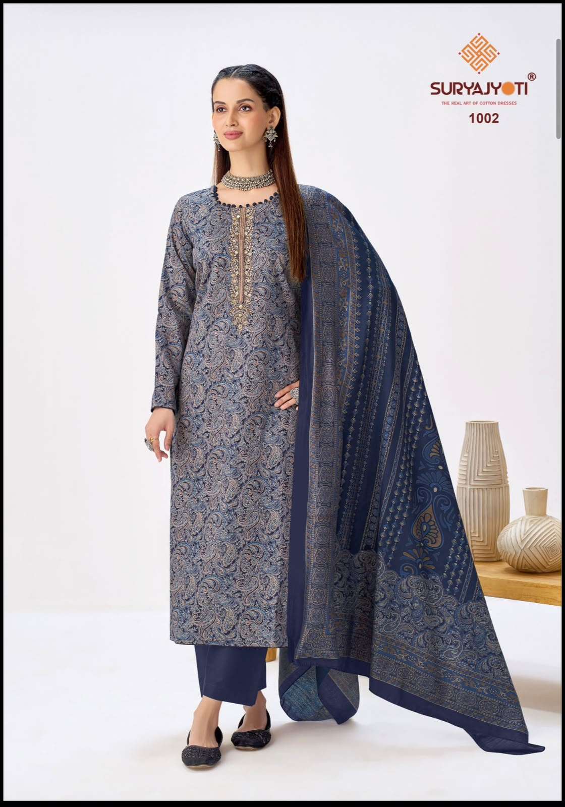 Suryajyoti Krista Vol 1 Jaam Satin Dress Material