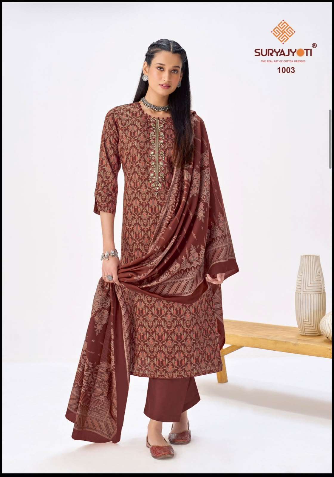 Suryajyoti Krista Vol 1 Jaam Satin Dress Material