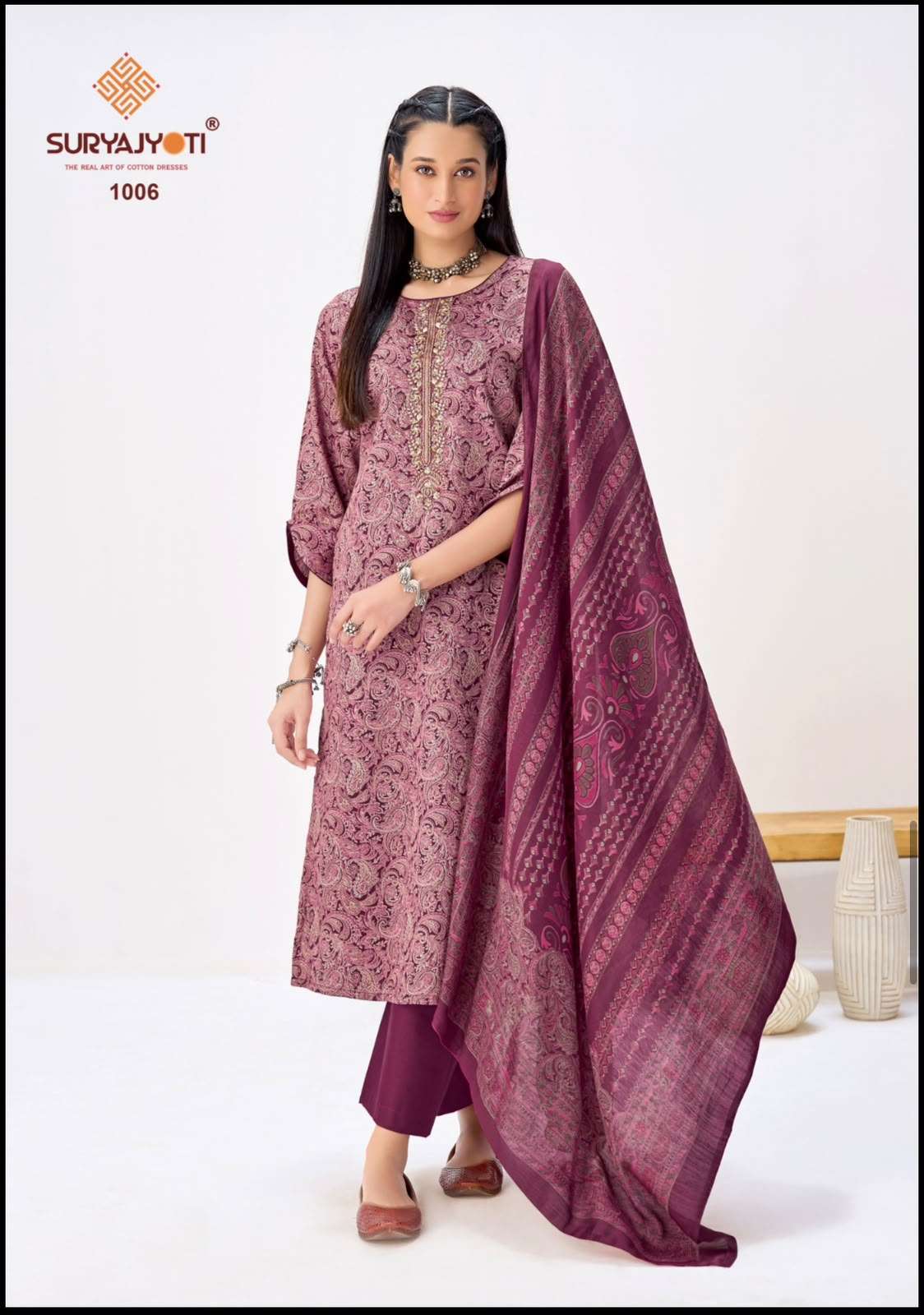 Suryajyoti Krista Vol 1 Jaam Satin Dress Material