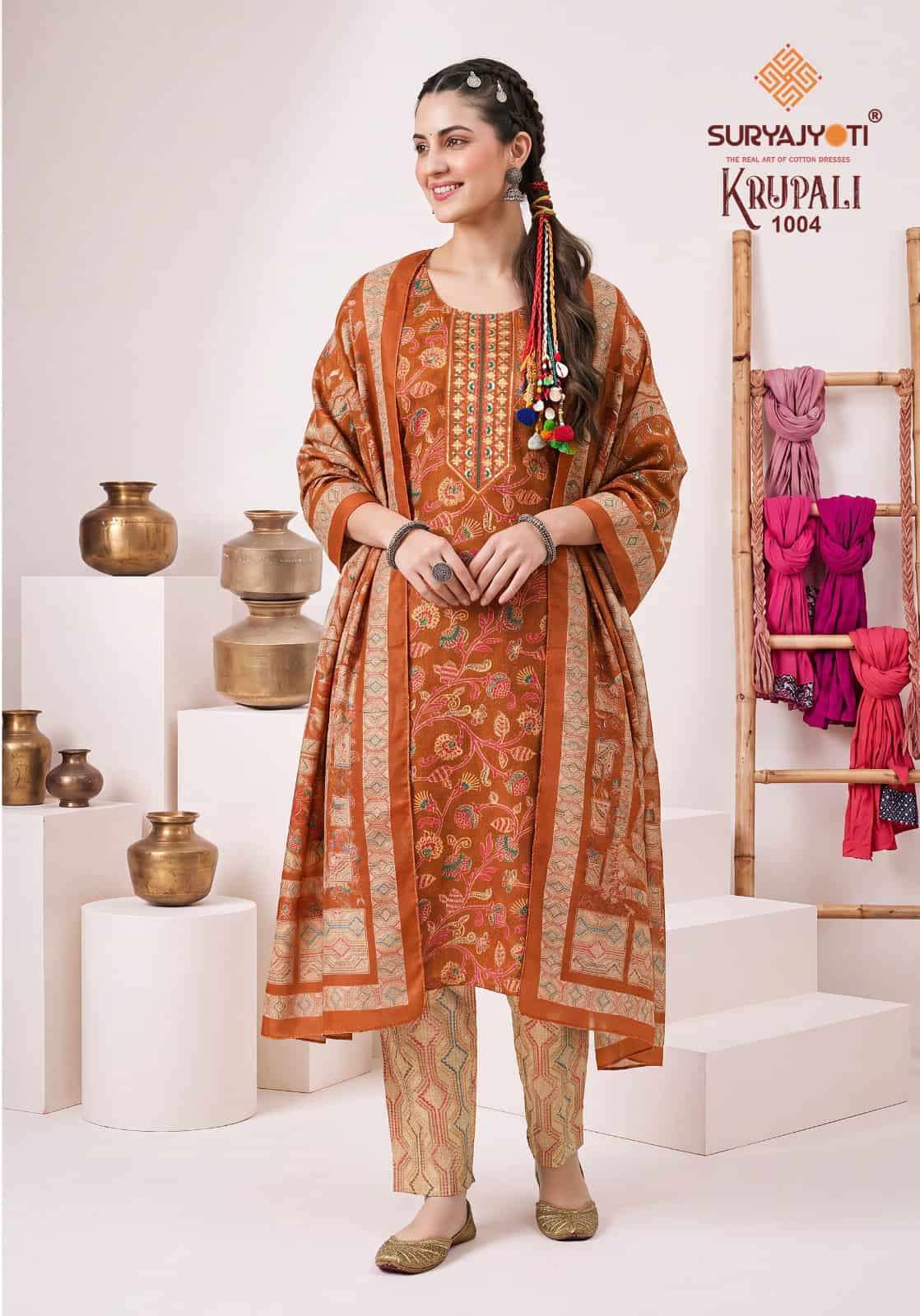 Suryajyoti Krupali Vol 1 Capsule Print Top Bottom Dupatta Set