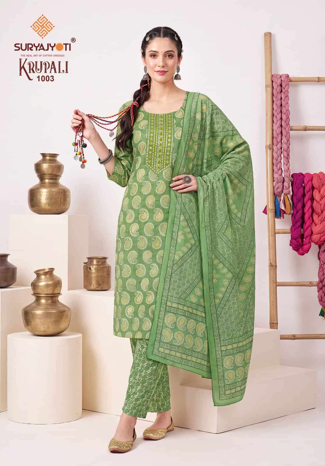 Suryajyoti Krupali Vol 1 Capsule Print Top Bottom Dupatta Set