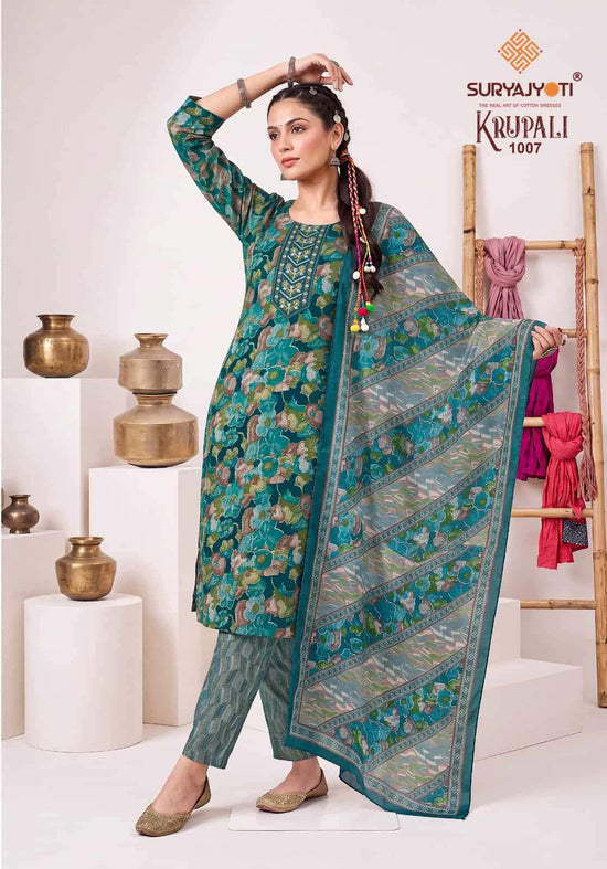 Suryajyoti Krupali Vol 1 Capsule Print Top Bottom Dupatta Set