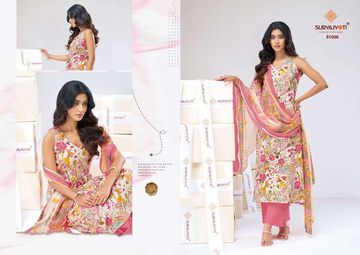 Suryajyoti Naishaa Vol 51 Jam Satin Dress Material Wholesale - Amrah Wholesale