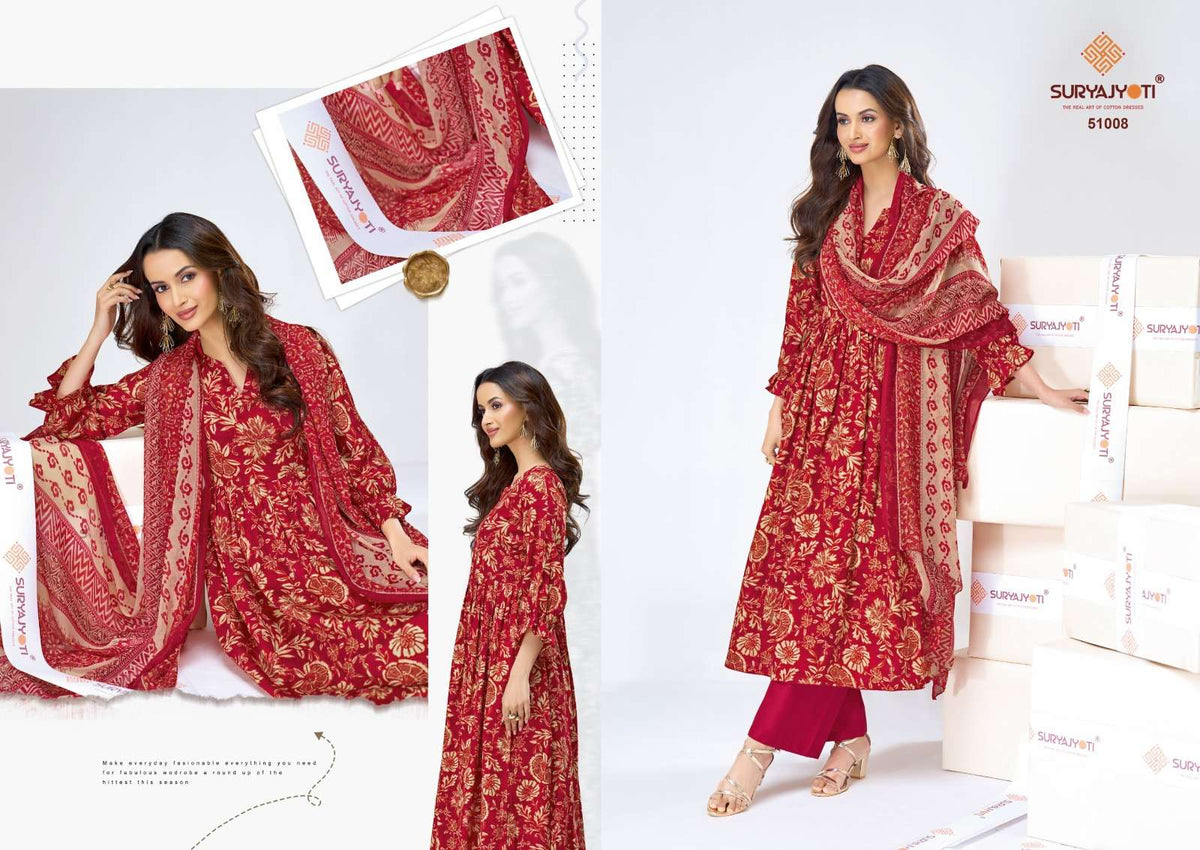 Suryajyoti Naishaa Vol 51 Jam Satin Dress Material Wholesale - Amrah Wholesale