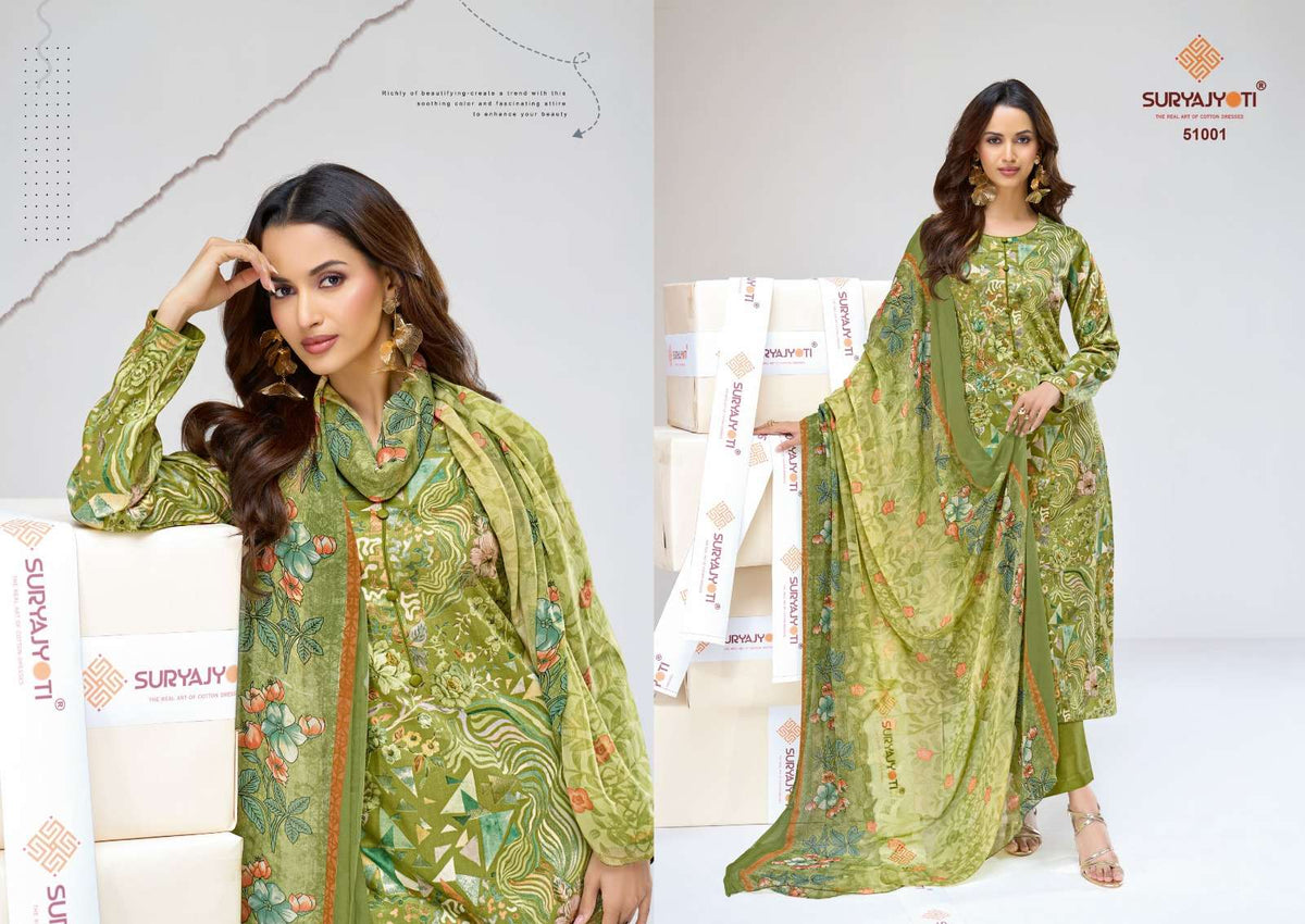 Suryajyoti Naishaa Vol 51 Jam Satin Dress Material Wholesale - Amrah Wholesale