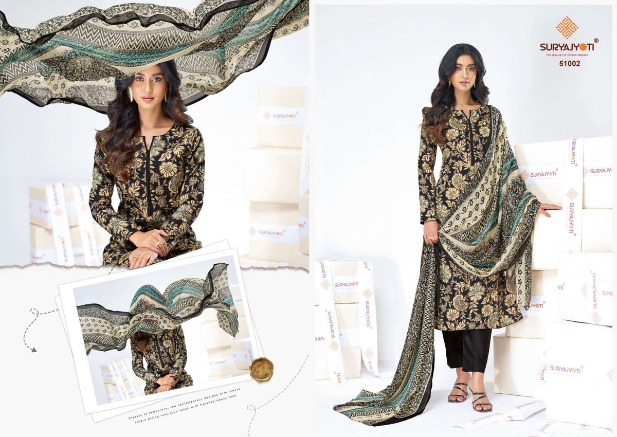 Suryajyoti Naishaa Vol 51 Jam Satin Dress Material Wholesale - Amrah Wholesale