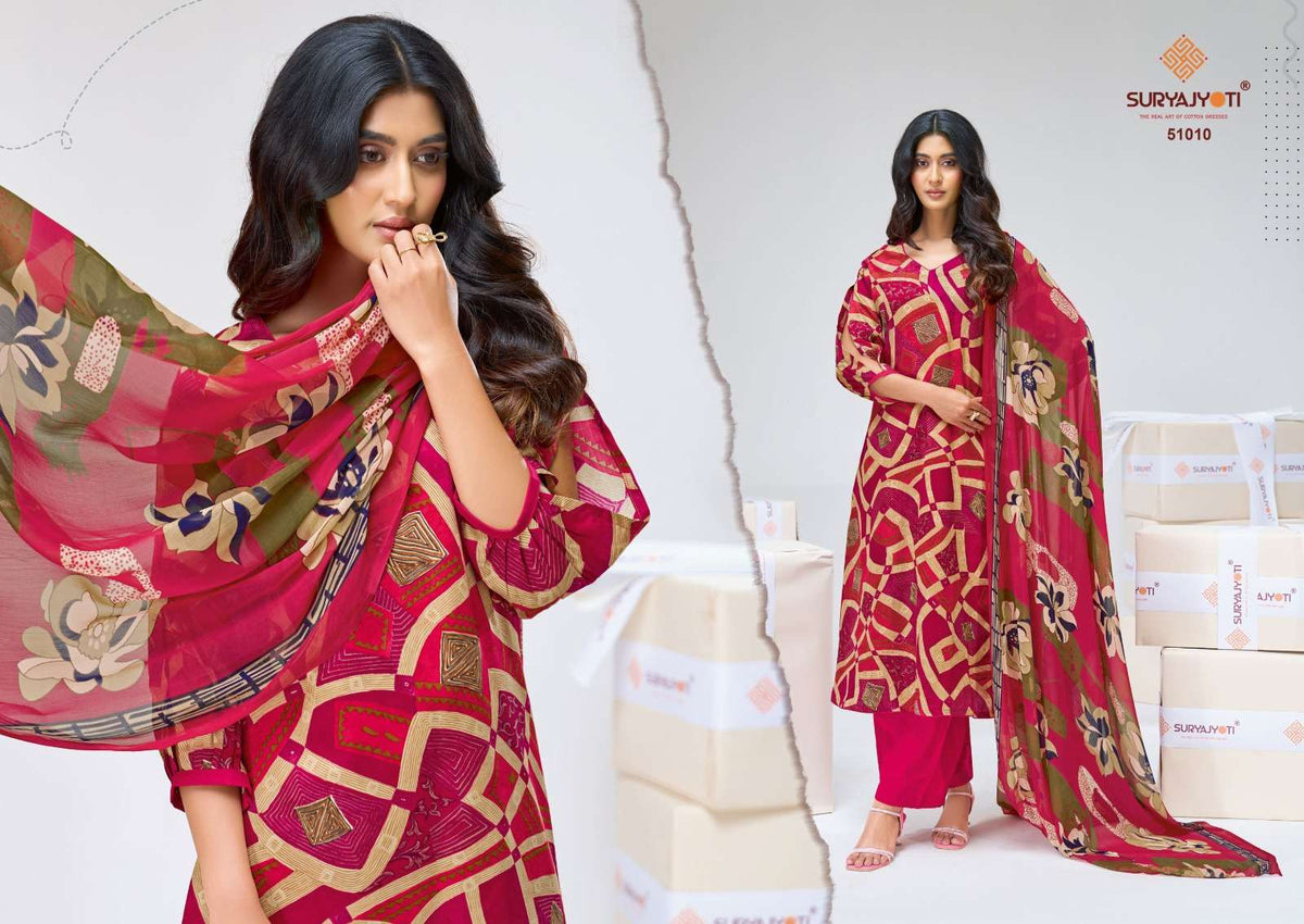 Suryajyoti Naishaa Vol 51 Jam Satin Dress Material Wholesale - Amrah Wholesale