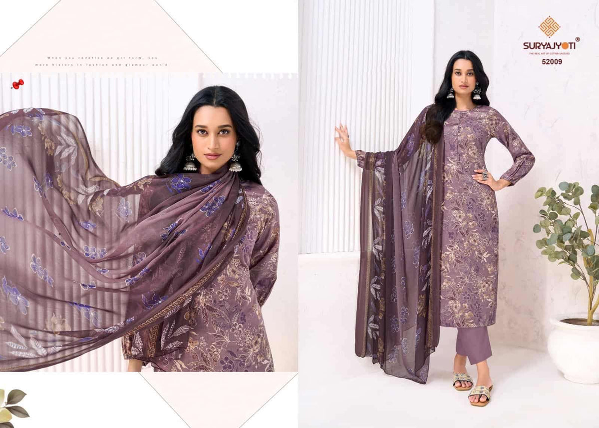 Suryajyoti Naishaa Vol 52 Printed Zam Satin Dress Material - Amrah Wholesale