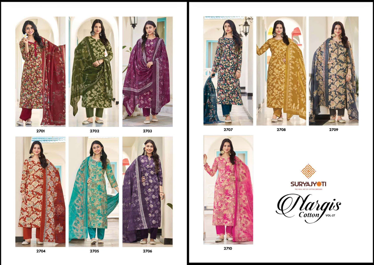 Suryajyoti Nargis Cotton Vol 27 Dress Material Wholesale Catalogue - Amrah Wholesale