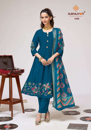 Suryajyoti Nirvi Vol1 Modal Silk Salwar Suit Set Salwar Suit Set - Amrah Wholesale