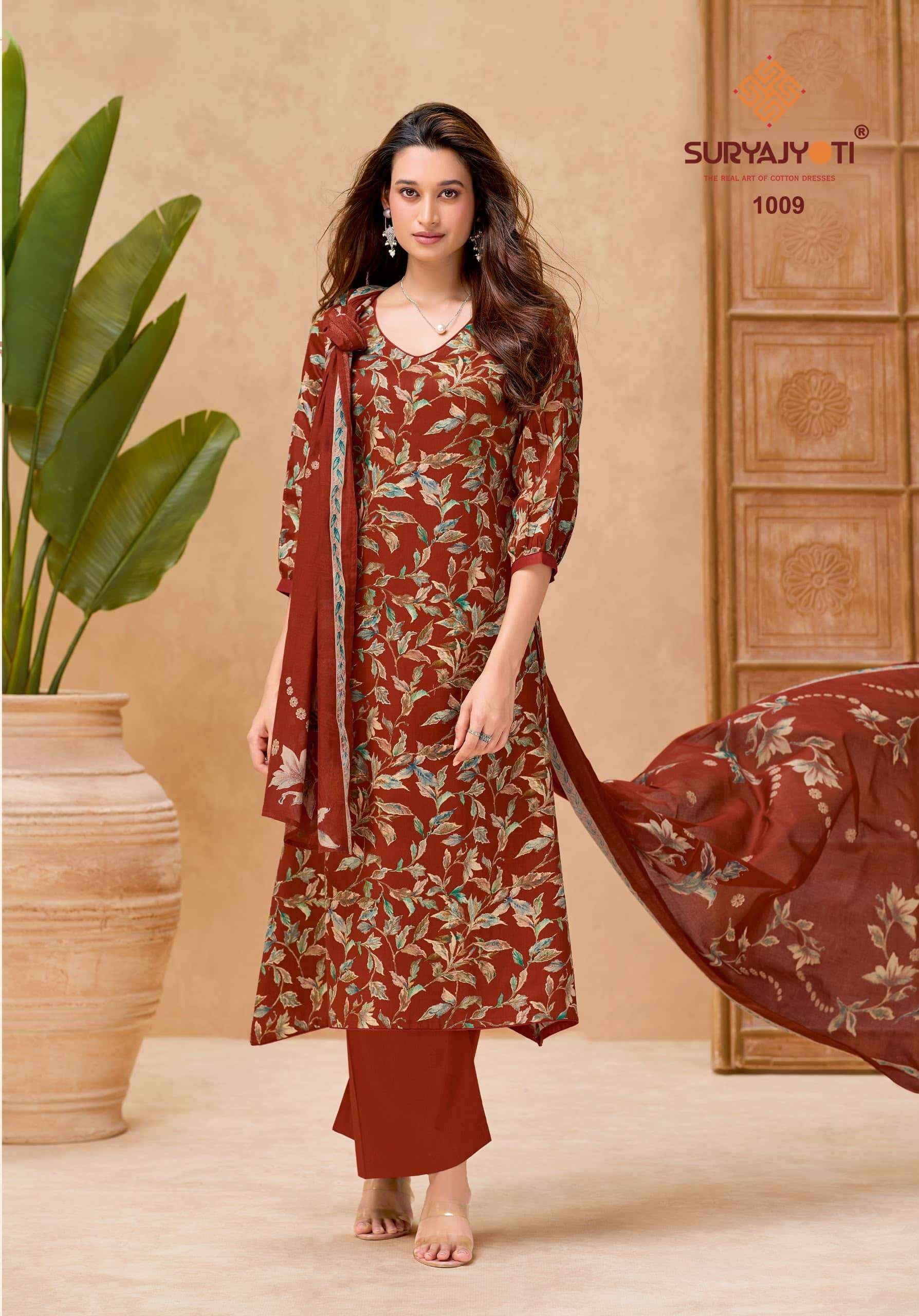 Suryajyoti Nora Vol 1 Jam Satin Printed Dress Material