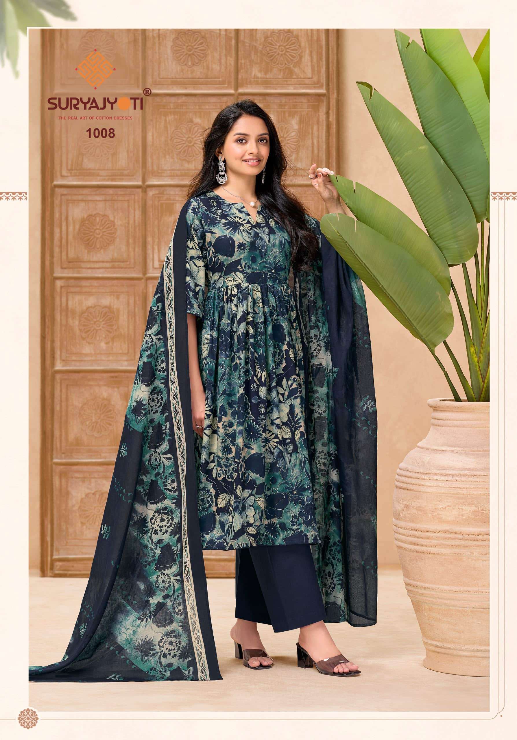 Suryajyoti Nora Vol 1 Jam Satin Printed Dress Material