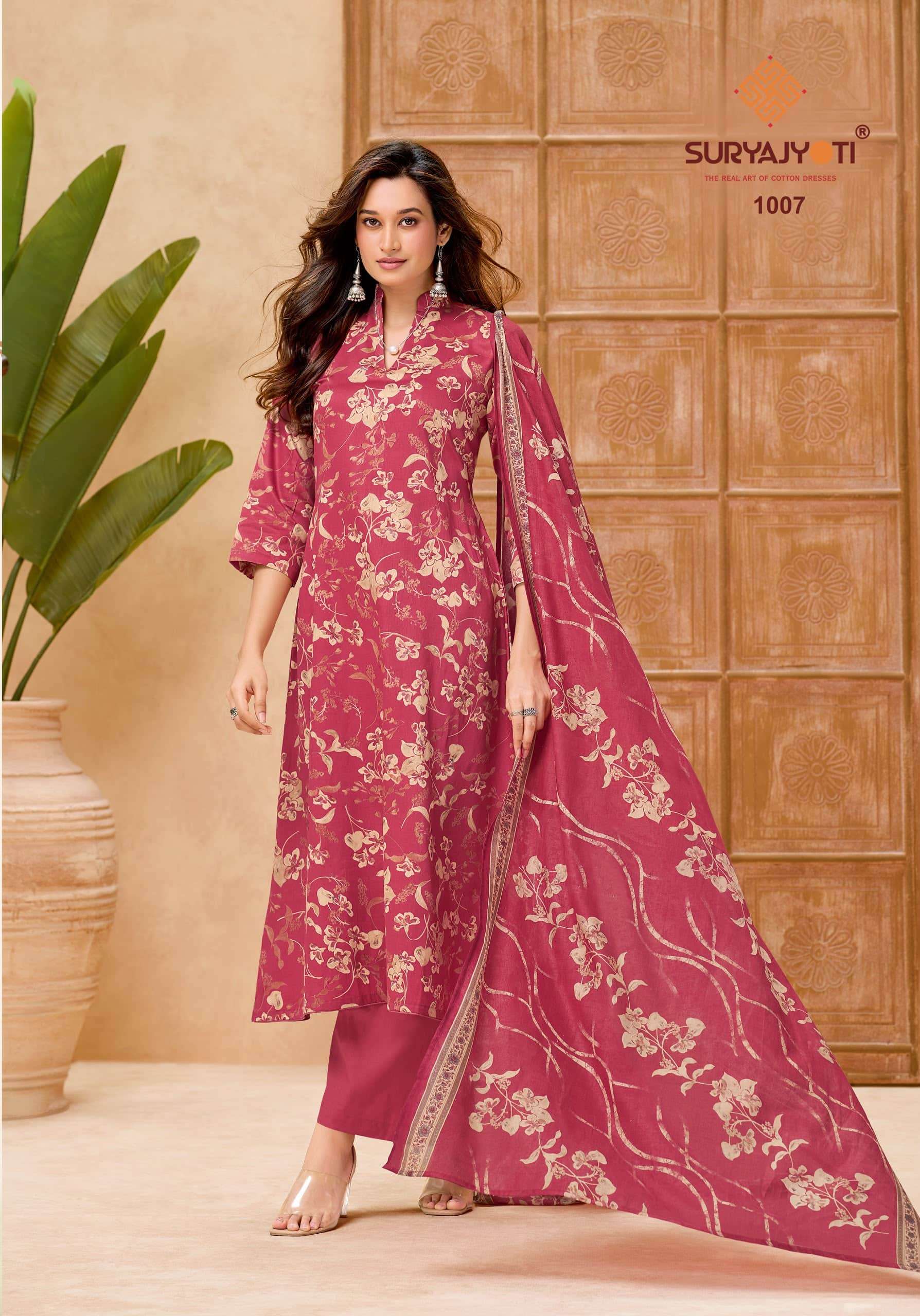 Suryajyoti Nora Vol 1 Jam Satin Printed Dress Material