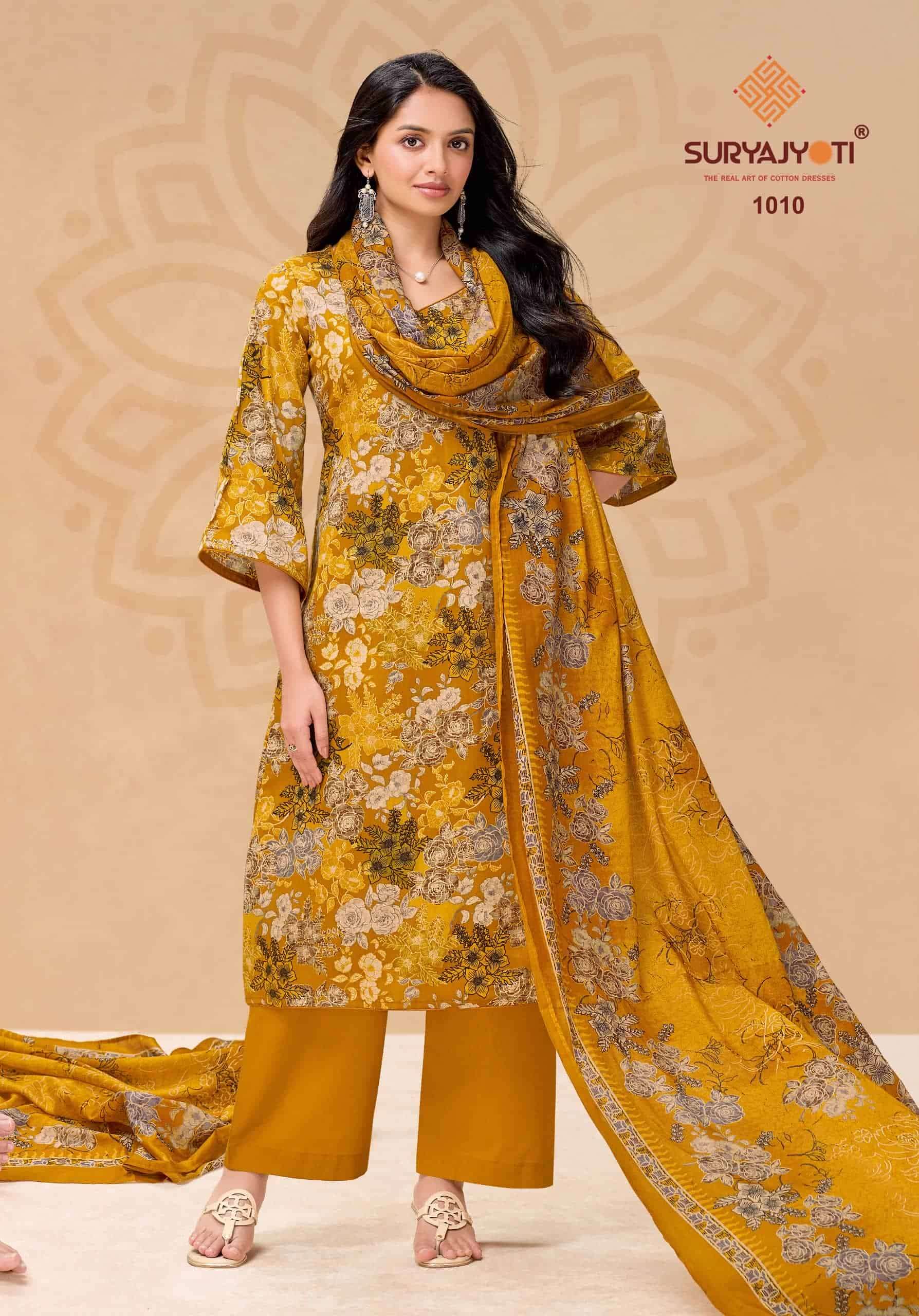 Suryajyoti Nora Vol 1 Jam Satin Printed Dress Material