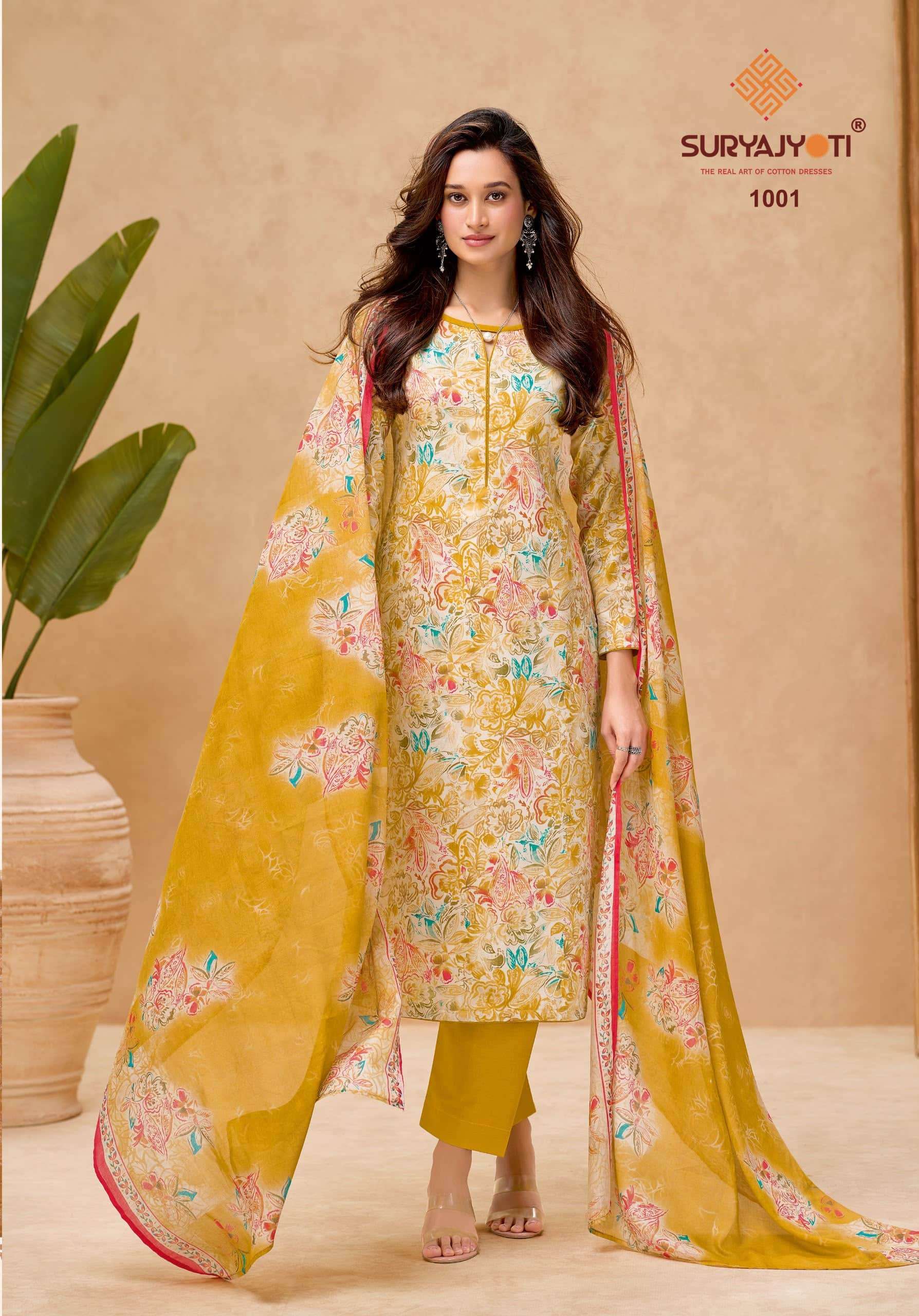 Suryajyoti Nora Vol 1 Jam Satin Printed Dress Material